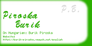 piroska burik business card